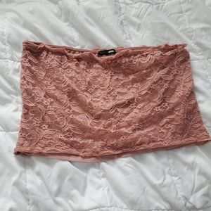 Blush pink lacey tube top